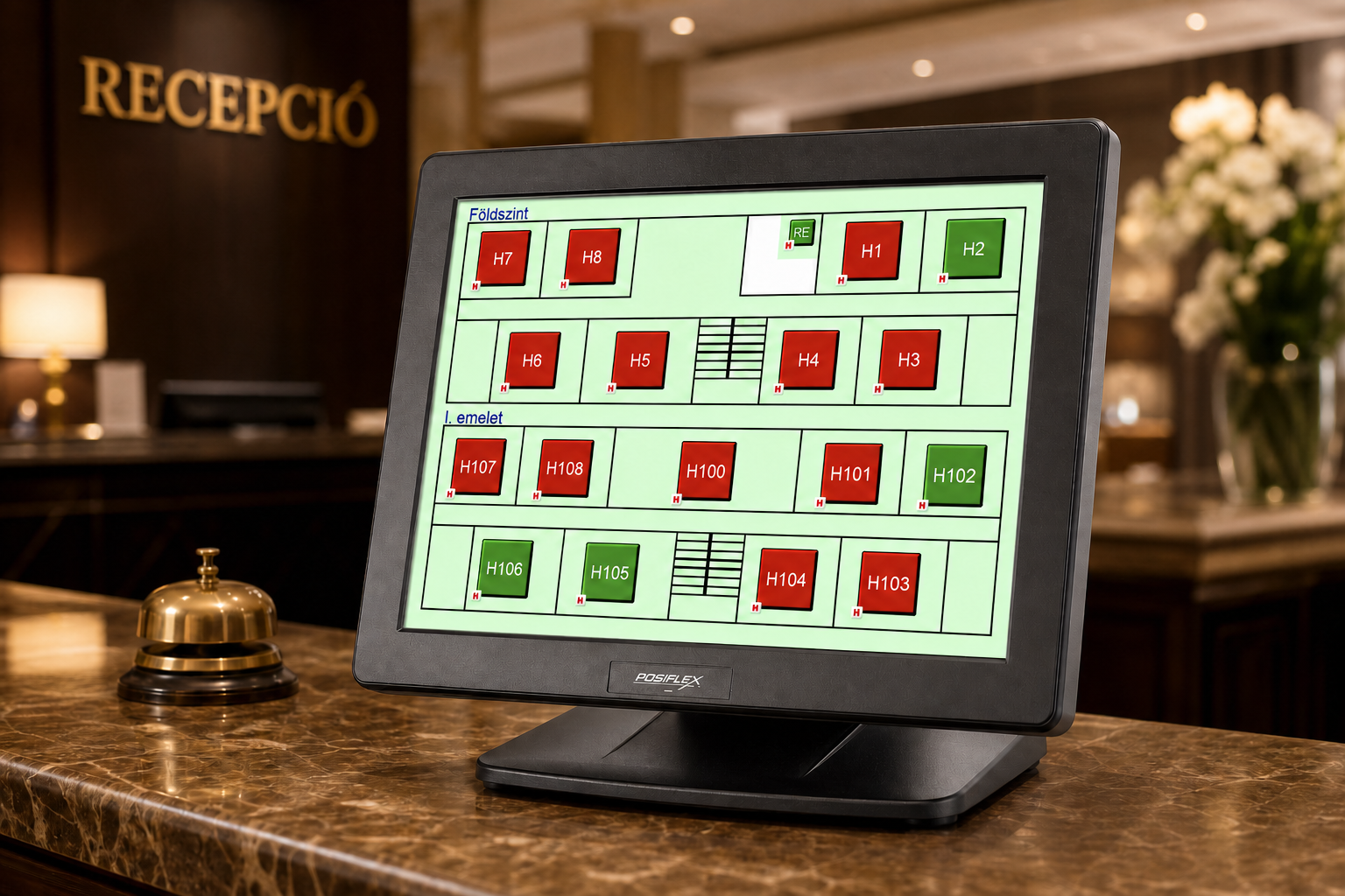 Visual Hotel® szállodai szoftver foglalási és recepciós felülete